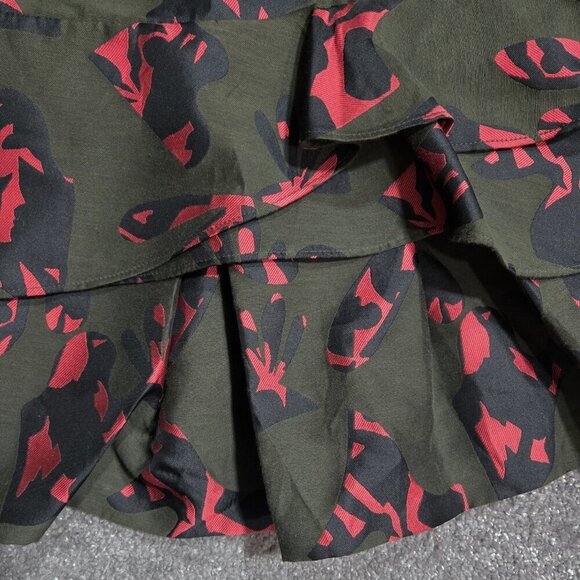 Banana Republic Olive and Coral Patterned Mini Dress - Picture 6 of 9